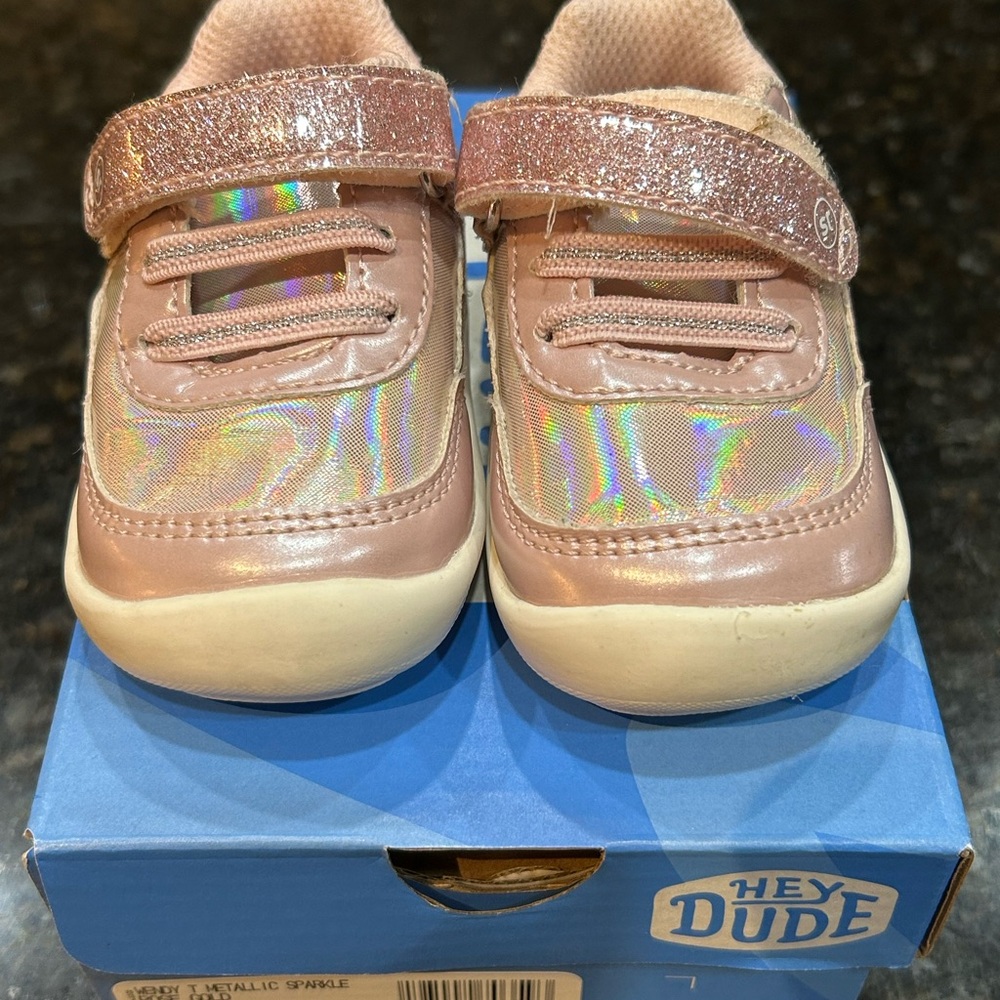 Hey Dude Kids Metallic Pink Sneakers